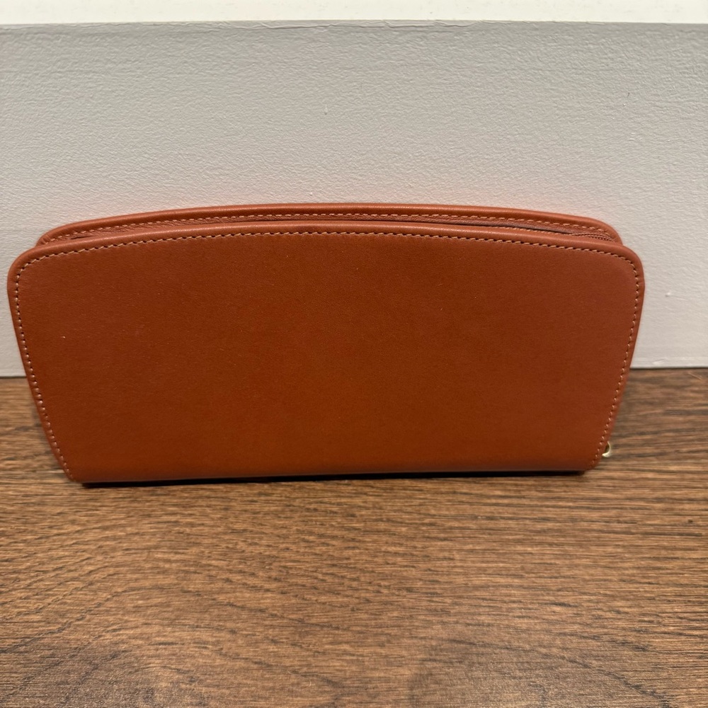 Coach Zip Around Tan Leather Wallet